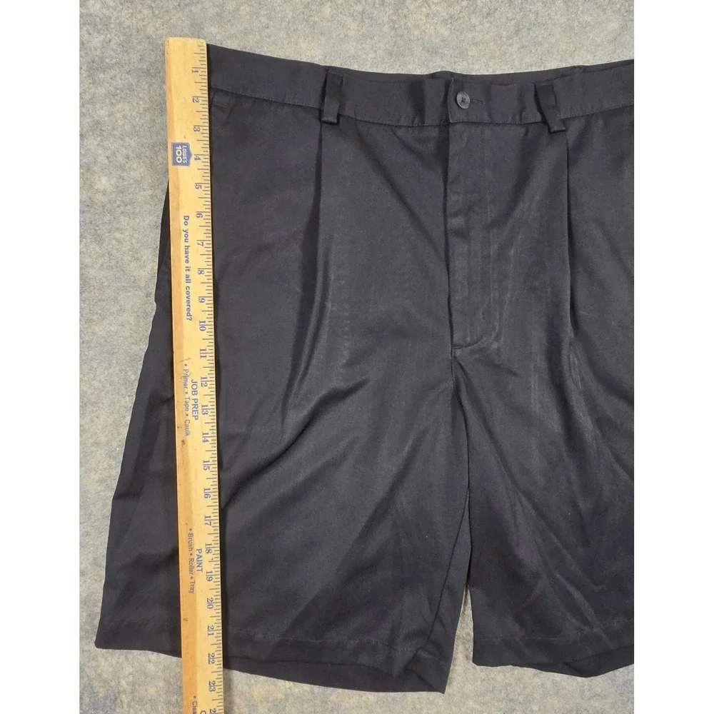 Nike Golf Fit Dry Pleated Shorts Mens 38 Black Performance Swoosh Logo RN56323